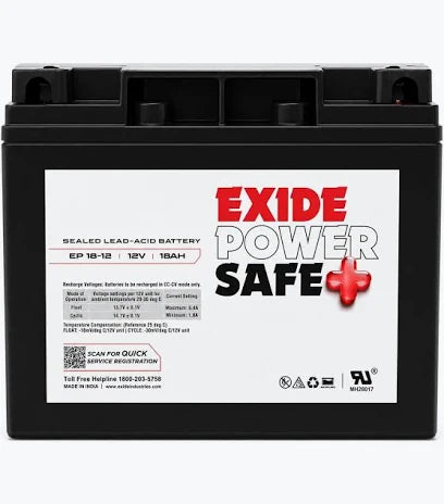 Exide Powersafe Plus SMF Battery EP18 12V 18Ah