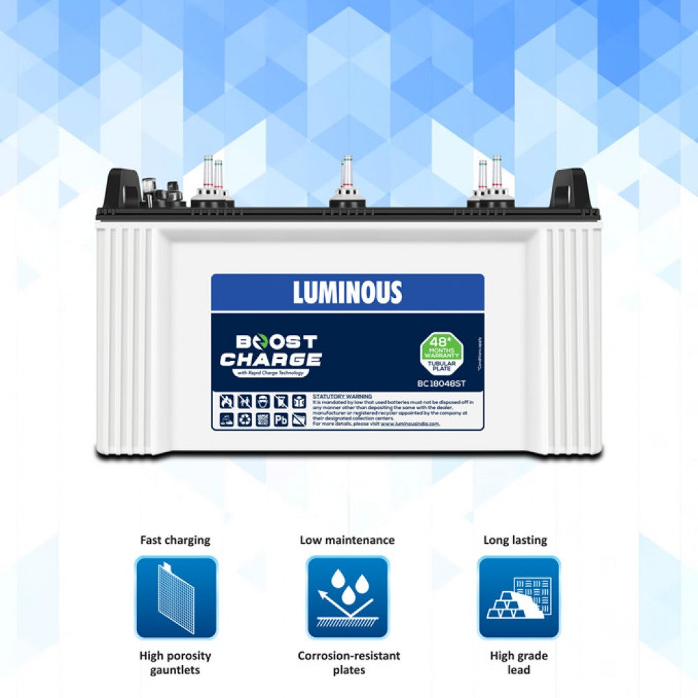 Luminous Boost Charge BC 18048ST - Tubular Inverter Battery 150Ah