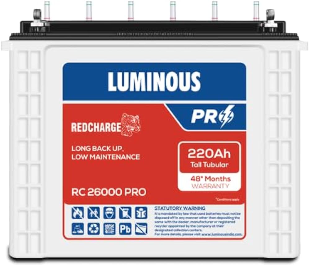Luminous Red Charge RC26000 Pro tall tubular battery
