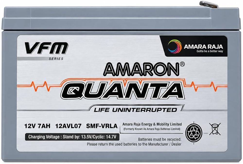 Amaron Quanta 12AL007 SMF VRLA UPS Battery 7Ah
