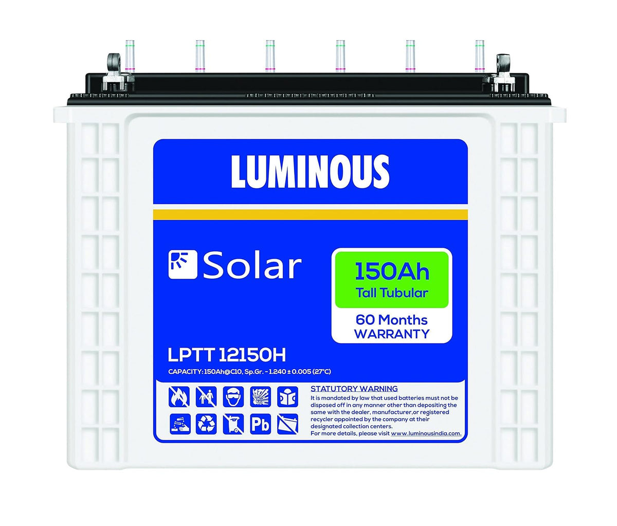 Luminous LPTT12150H tall tubular solar battery
