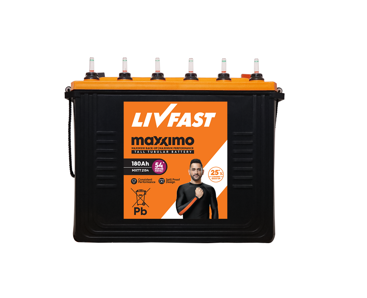LivFast Maxximo MXTT-2154 - Tall Tubular Inverter Battery 180Ah