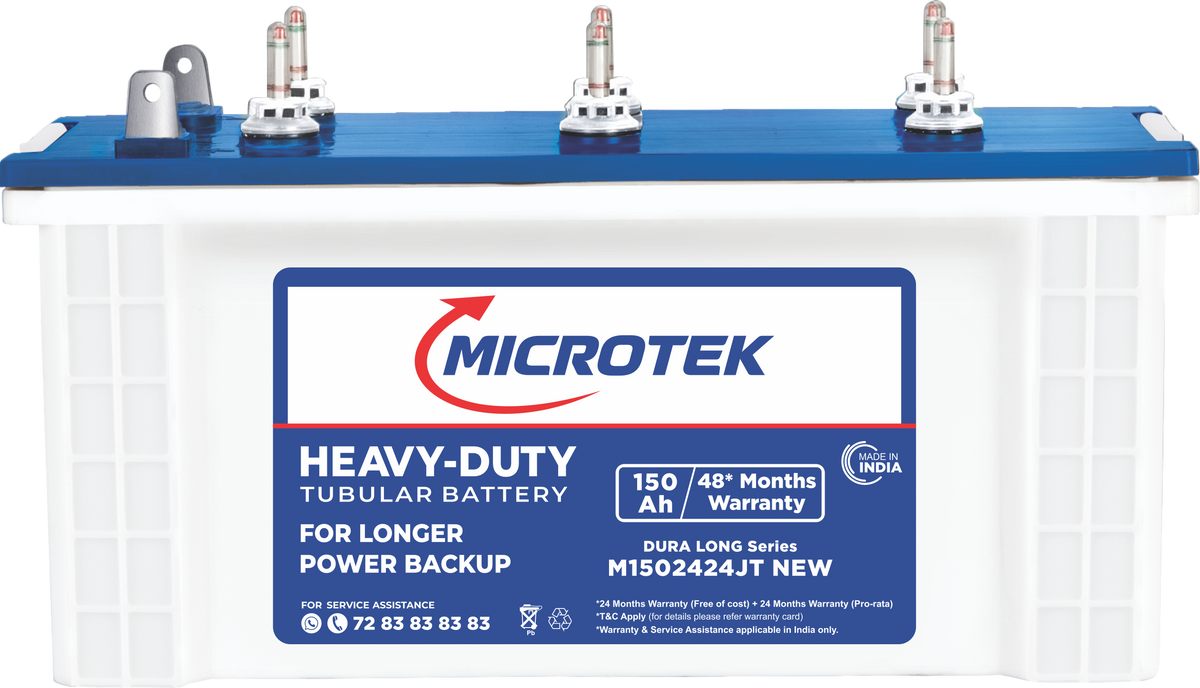 Microtek Dura Long M1502424JT - Jumbo Tubular Inverter Battery 150Ah ...